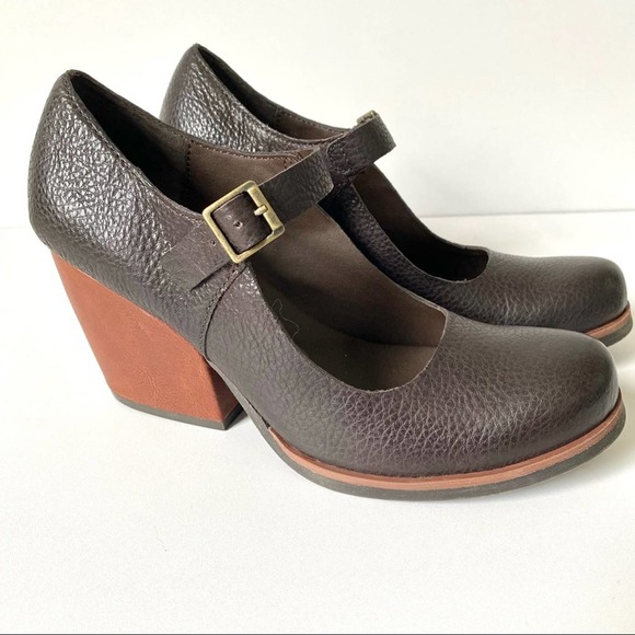KorkEase Shoes Korks Korkease Brown Leather Mary Jane Shoes Heels